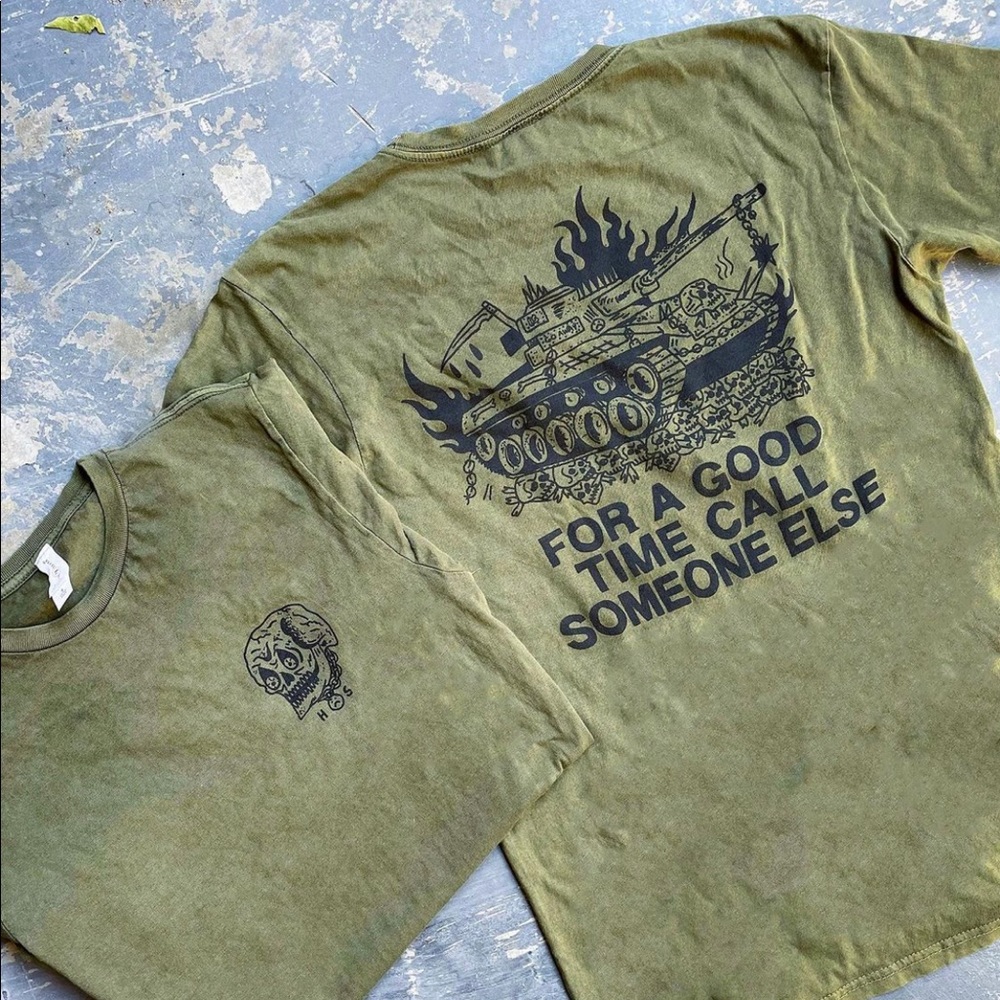 Heavy Slime vintage wash for a good time call someone else shirt